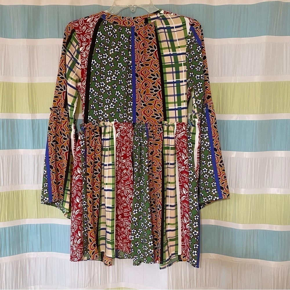 Glamorous Petite Smock Dress Retro Patchwork Sz 4 - Picture 7 of 11